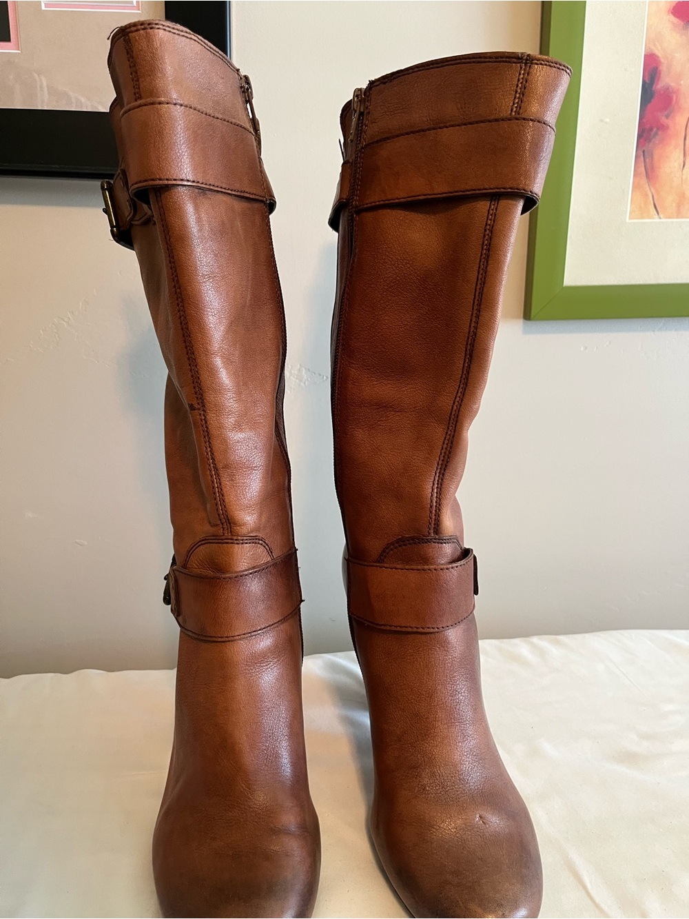 Arturo  Chaing Women's Tall Brown Leather Riding Boots
